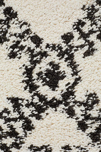 Thumbnail for Chaima Modern Fringed White & Black Rug