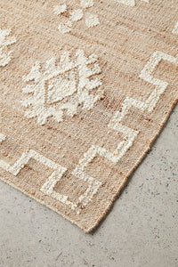 Thumbnail for Carla Sahara Natural Jute Tribal Pattern Hand Woven Rectangle Rug