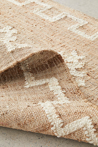 Thumbnail for Carla Sahara Natural Jute Tribal Pattern Hand Woven Rectangle Rug