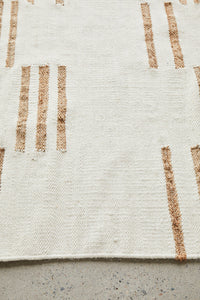 Thumbnail for Henry Sahara Natural and White Jute Line Pattern Rectangle Rug