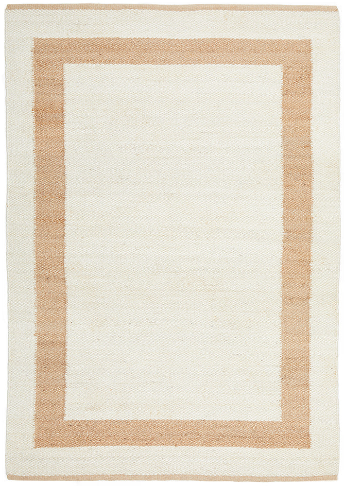 Maria Sahara Natural and White Jute Coastal Rectangle Rug