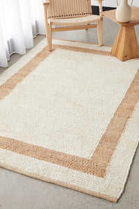 Thumbnail for Maria Sahara Natural and White Jute Coastal Rectangle Rug