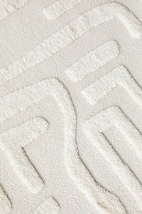 Thumbnail for Arlo Serenade White Modern Raised Pattern Rectangle Rug