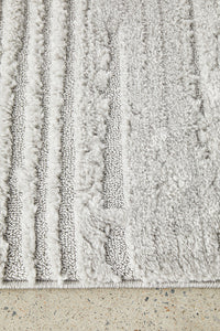 Thumbnail for Ezra Serenade Grey Modern Organic Line Pattern Rectangle Rug