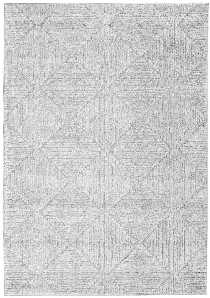 Shilo Serenade Silver Grey Modern Geometric Pattern Rug