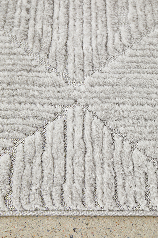 Shilo Serenade Silver Grey Modern Geometric Pattern Rug