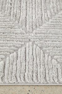 Thumbnail for Shilo Serenade Silver Grey Modern Geometric Pattern Rug