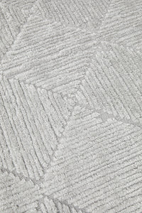 Thumbnail for Shilo Serenade Silver Grey Modern Geometric Pattern Rug