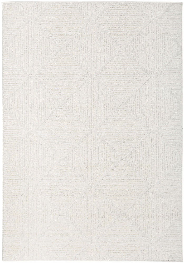 Shilo Serenade White Modern Geometric Pattern Rug