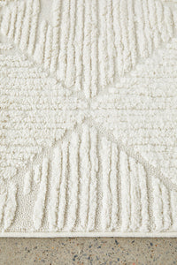 Thumbnail for Shilo Serenade White Modern Geometric Pattern Rug