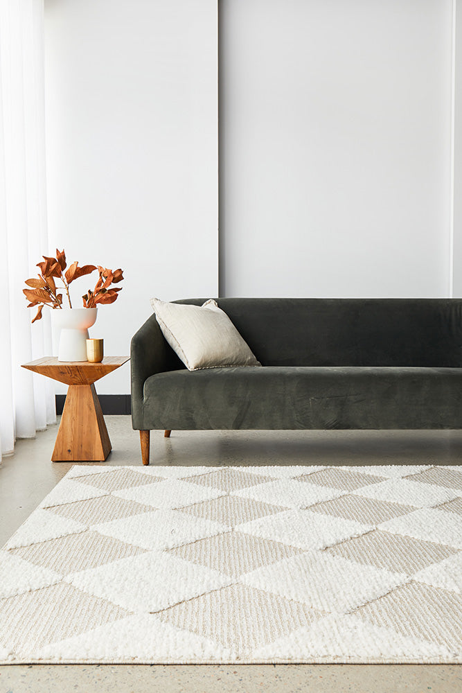 Yuri Serenade Cream Natural Two-Tone Modern Geometric Rug