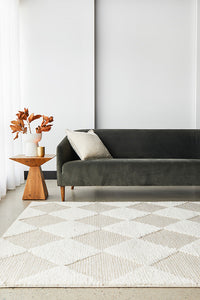 Thumbnail for Yuri Serenade Cream Natural Two-Tone Modern Geometric Rug