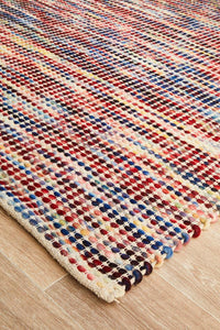 Thumbnail for Vera Scandi Multi-Colour Flatweave Felted Wool Rug