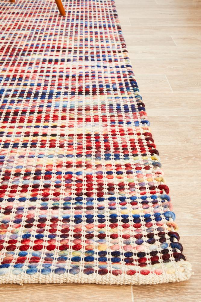 Vera Scandi Multi-Colour Flatweave Felted Wool Rug