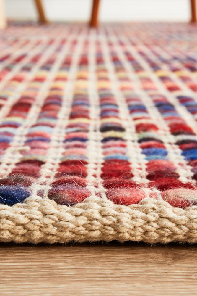 Vera Scandi Multi-Colour Flatweave Felted Wool Rug