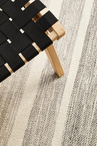 Thumbnail for Erika Scandi Grey Striped Flatweave Wool Rug