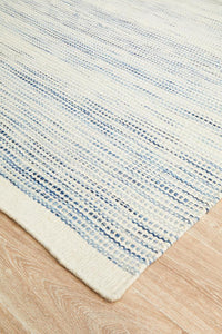 Thumbnail for Erika Scandi Blue Flatweave Wool Rug