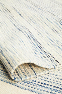 Thumbnail for Erika Scandi Blue Flatweave Wool Rug