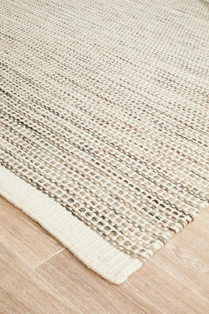 Erika Scandi Natural Flatweave Wool Rug