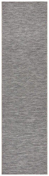 Thumbnail for Milly Outdoor Grey & White Diamond Pattern Rug