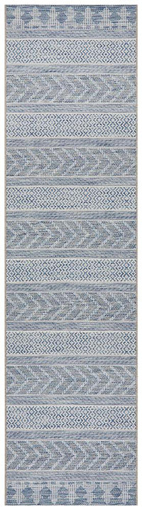 Thumbnail for Tessa Outdoor Blue & White Tribal Pattern Rug