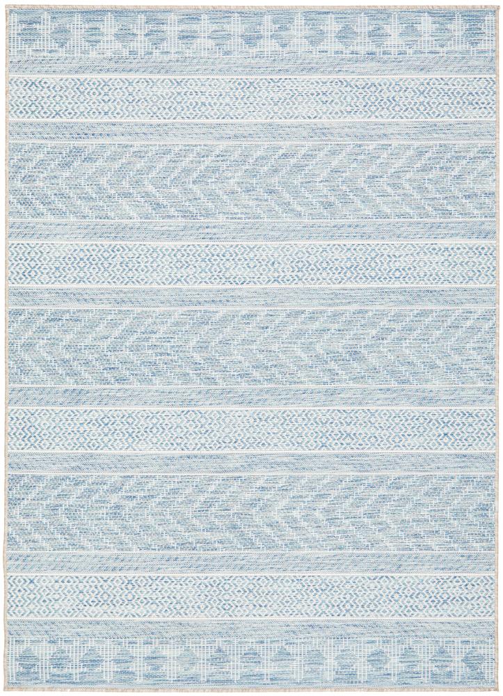 Tessa Outdoor Blue & White Tribal Pattern Rug