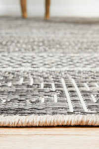 Thumbnail for Tessa Outdoor Grey & White Tribal Pattern Rug