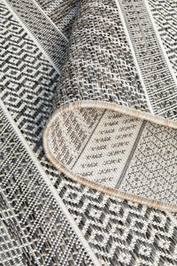 Thumbnail for Tessa Outdoor Grey & White Tribal Pattern Rug