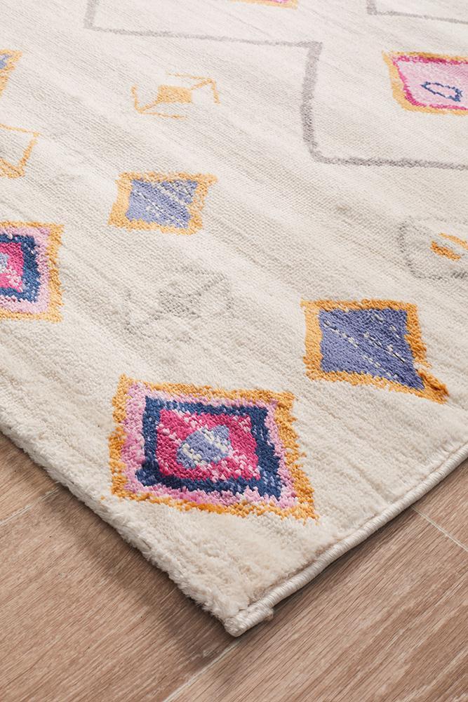 Zanzibar Modern Moroccan Cream & Pastel Rectangle Rug