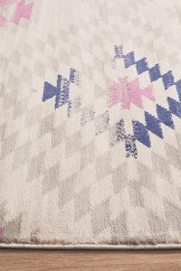 Thumbnail for Zanzibar White and Pastel Bohemian Rectangle Rug