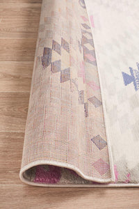 Thumbnail for Zanzibar White and Pastel Bohemian Rectangle Rug